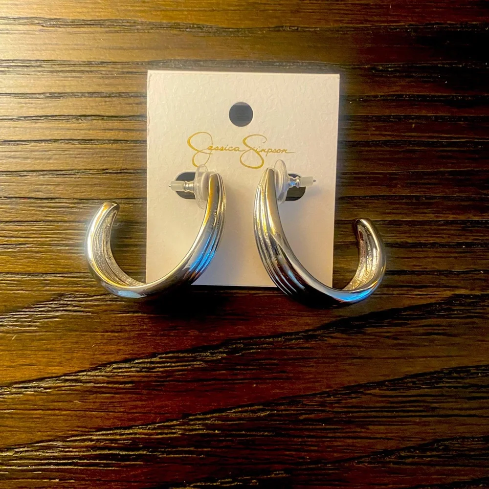 NEW Jessica Simpson silver earrings